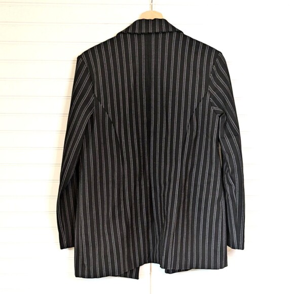 Liverpool Blazer Womens Medium Open Front Beetlejuicecore Goth Striped Layers - Picture 2 of 13